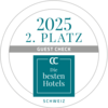 Gästeauszeichnung für das zweitbeste Hotel in der Schweiz 2025