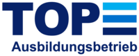 Logo mit Schriftzug TOP Ausbildungsbetrieb in Blau